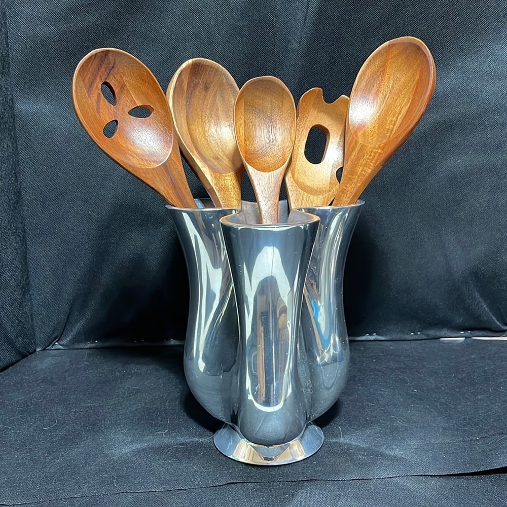 Nambe Tulip Tool Jug w/ Tools